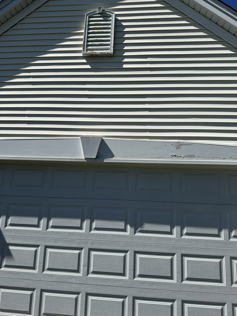 Above the garage door