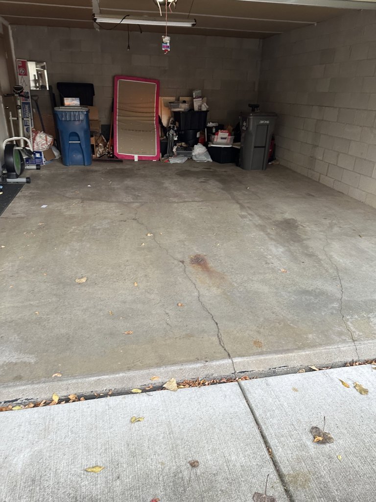 Two car garage concrete floor repair or replacement.